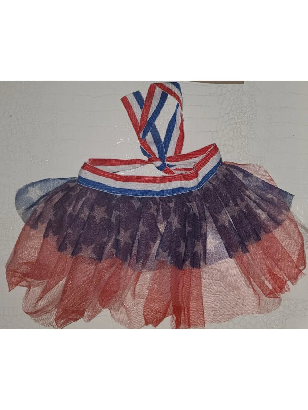 PET SHOP BOUTIQUE PATRIOTIC RED WHITE & BLUE STARS & STRIPED DOG PET TUTU SKIRT